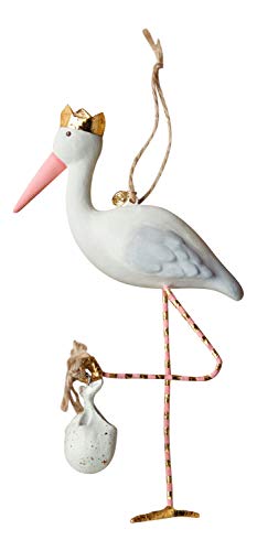 One Hundred 80 Degrees Royal Pink Stork Delivering Little Bundle of Joy Christmas Holiday Ornament