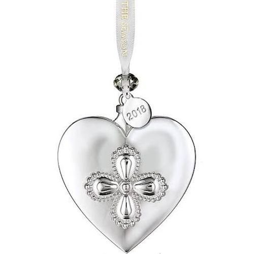Waterford 2018 Silver Heart Christmas Ornament