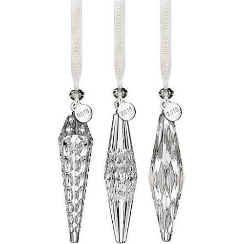 Waterford 2018 Icicle Ornament, Set of 3, 5″