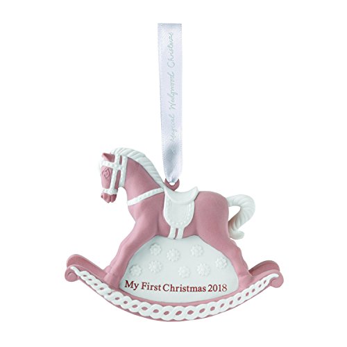 Wedgwood 2018 Annual Holiday Ornament Baby’s 1st Rocking Horse Pink