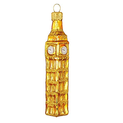 Pinnacle Peak Trading Company Big Ben Polish Glass Christmas Tree Ornament London England Clock Tower Travel