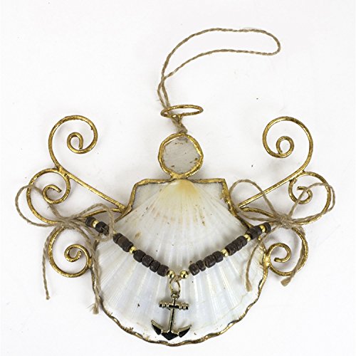 Beachcombers Anchor White Shell Angel Ornament