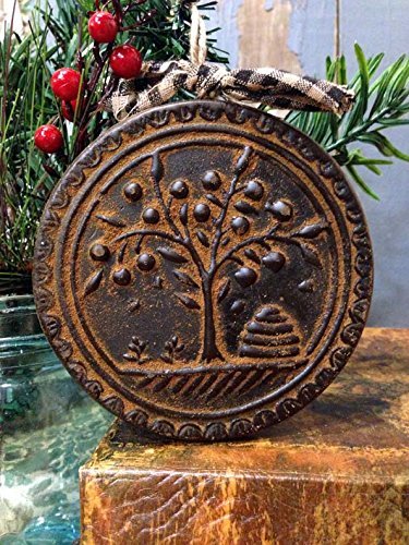 Blackened Beeswax American Folk Art Beehive Willow Tree Ornament Cinnamon Scented with Saigon Cinnamon Rub