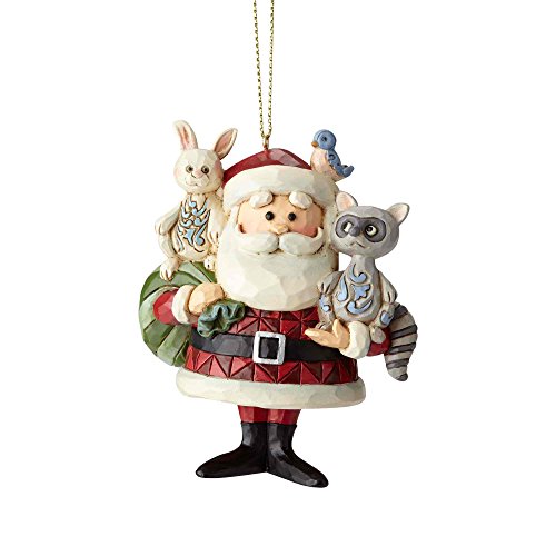 Enesco Jim Shore Rudolph Traditions 6001598 Santa with Woodland Animals Hanging Ornament