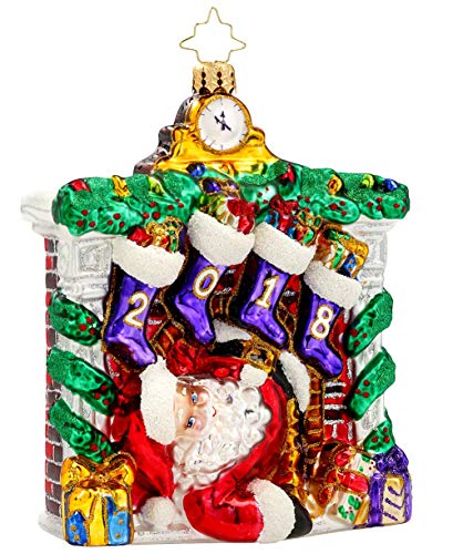 Christopher Radko 2018 Lookout Below Santa Glass Christmas Ornament – Limited Production 72 Pieces – Exclusive
