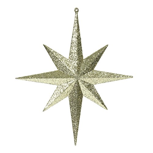 Vickerman M167408 Plastic Iridescent Glitter Bethlehem Star in 2/Bag, 12″, Gold