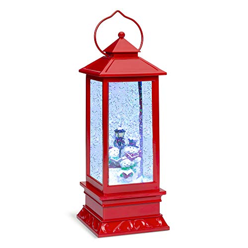 Best Choice Products Pre-Lit Battery Operated Glitter Snow Globe Christmas Lantern Holiday Decoration w/Snowman