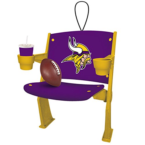 Team Sports America Stadium Chair Ornament, Minnesota Vikings, Set of 4