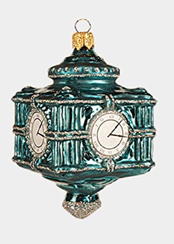 Pinnacle Peak Trading Company Chicago Clock Polish Glass Christmas Ornament Illinois USA Travel Decoration