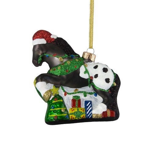 Painted Ponies Appy Holidays Glass Ornament from Enesco