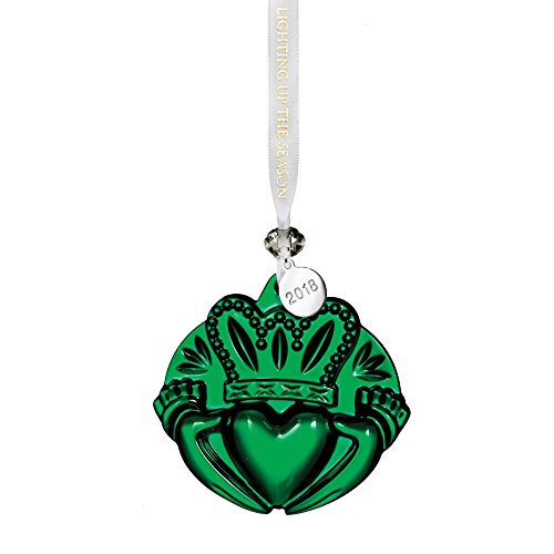 Waterford 2018 Claddagh Ornament, Green 3″