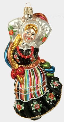 Pinnacle Peak Trading Company Dancing Girl from Poland Polish Glass Christmas Ornament Made Poland Decoration