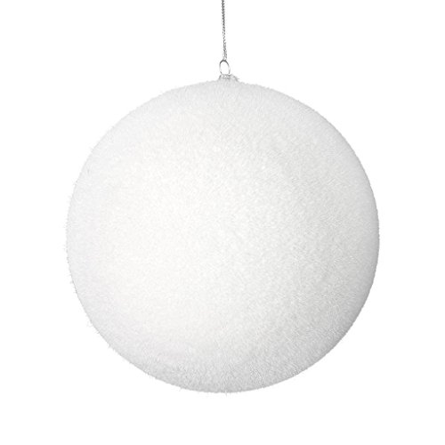 Vickerman 541555-3″ White Flocked Ball Christmas Tree Ornament (12 pack) (M180311)