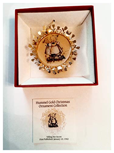 Collectors Club 1986 Hummel Gold Tellin Her SecretChristmas Ornament
