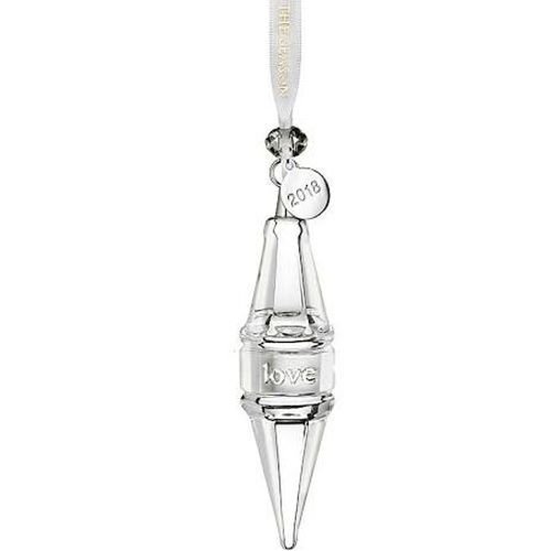 Waterford Crystal 2018 Ogham Love Icicle Ornament 5″