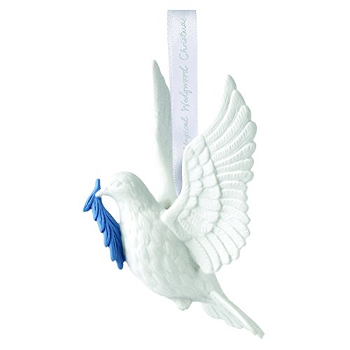 Wedgwood 2018 Annual Holiday Ornament Figural Dove, White and Blue