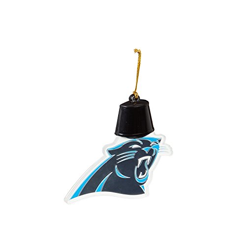 Team Sports America Carolina Panthers Radiant Lit Acrylic Team Icon Ornament, Set of 2