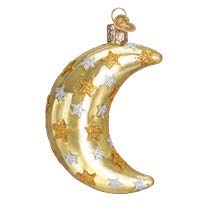 Old World Christmas Celestial Moon Glass Blown Ornament