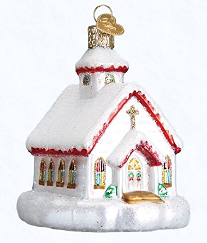 Old World Christmas Glass Blown Ornament Country Church (20095)