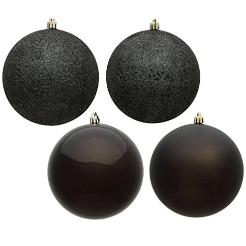 Vickerman 482728-3 Gunmetal 4 Assorted Finishes Ball Christmas Tree Ornament (Set of 16) (N590884)