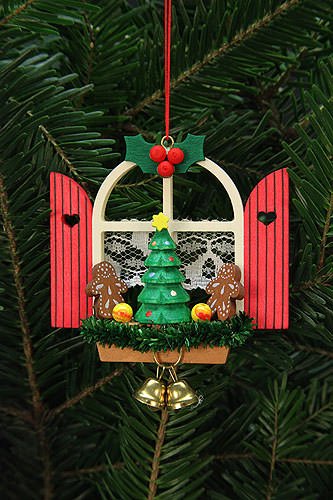 Tree ornaments Tree Ornaments Advent Window with Gingerbread – 7,6×7,0cm / 3×3 inch – Christian Ulbricht