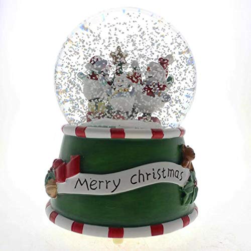 SMYER Christmas Musical Lighted Snow Globe with Snow Blowing Battery Operated, LED Water Ball,100MM Diameter (Snowman)
