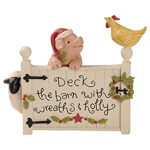 Blossom Bucket 188-11658 Deck The Barn with Wreaths and Holly Figurine