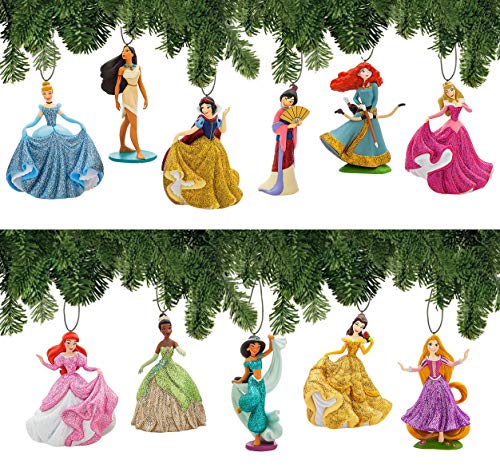 Disney Princess Ornament Set Deluxe 11 Piece Christmas Tree Holiday Ornaments