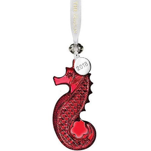 Waterford 2018 Seahorse Ornament Red 3.6″