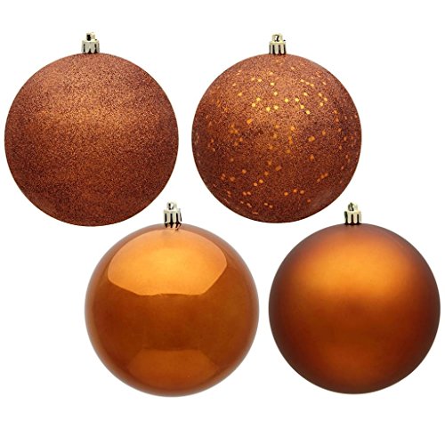 Vickerman 480793-1 Copper 4 Assorted Finishes Ball Christmas Tree Ornament (4 pack) (N590388)