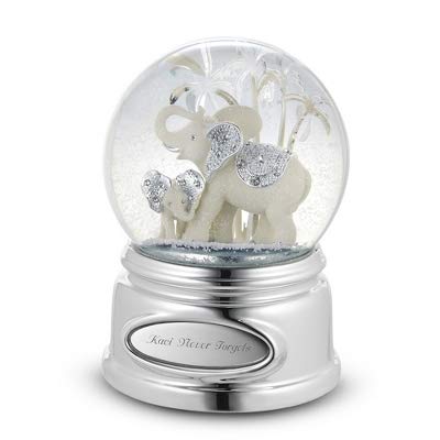 Things Remembered Personalized Elephant and Calf Musical Snow Globe with Engraving Included