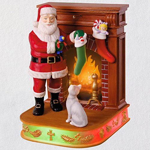 Hallmark Keepsake Christmas Ornament 2018 Year Dated, Once Upon a Christmas Stockings Hung with Care with Music and Light