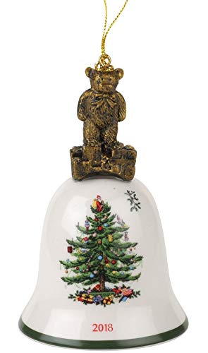 Spode Christmas Tree Annual Teddy Bear Bell Ornament 2018