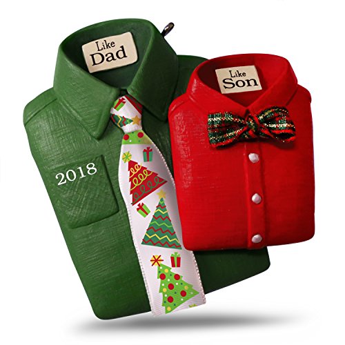 Hallmark Keepsake Christmas Ornament 2018 Year Dated, Like Dad, Like Son Shirts and Ties