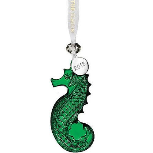 Waterford 2018 Seahorse Ornament Green 3.6″