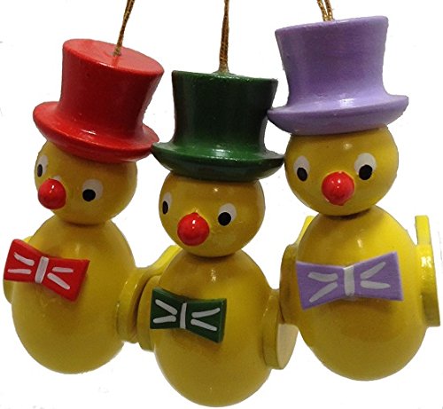 Pinnacle Peak Trading Company Top Hat Chicks German Wood Christmas Easter Ornament Set of 3 Decorations