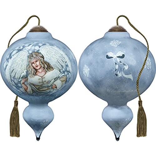 Ne’Qwa Art Hand Painted Blown Glass Winter Angel Ornament