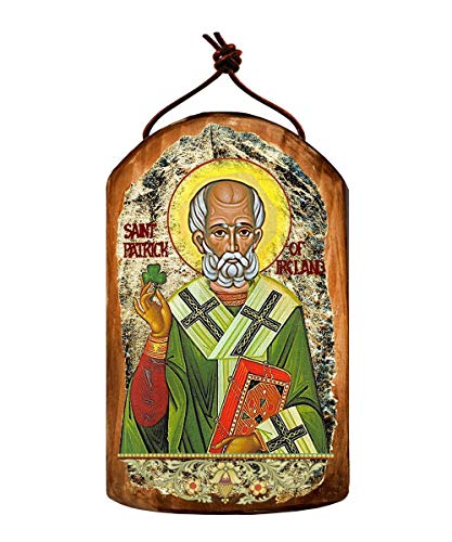 Saint Patrick Wooden Icon – Plaque Ornament by G. DeBrekht # 87060