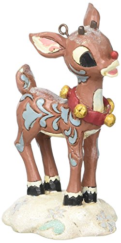 Jim Shore “Rudolph the Red-Nosed Reindeer” Traditions, Rudolph Stone Resin Hanging Ornament, 3.75″