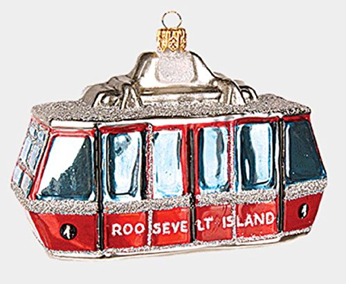 Pinnacle Peak Trading Company Roosevelt Island Cable Car Polish Glass Christmas Ornament New York City NY USA
