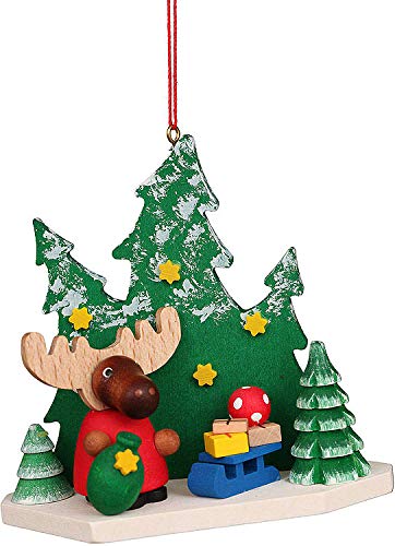 Christian Ulbricht Tree Ornament – Moose Santa in The Forest – 8,6 cm / 3.4 inch