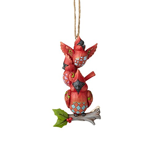 Enesco Jim Shore Heartwood Creek Stacked Cardinals Hanging Ornament 4.5″ Multicolor