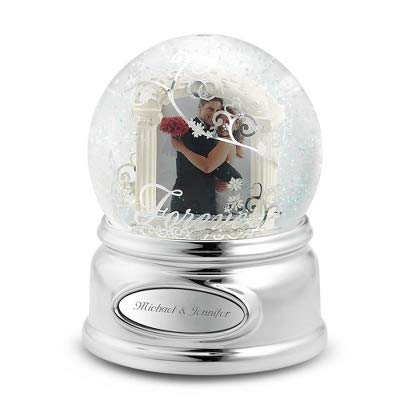 Things Remembered Personalized Forever Wedding Photo Musical Snow Globe with Engraving Included