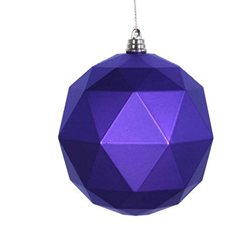Vickerman 469798 – 8″ Purple Matte Geometric Ball Christmas Tree Ornament (M177566DM)