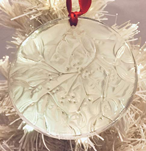 Lalique Crystal Christmas Annual Ornament 1988 Mistletoe Clear
