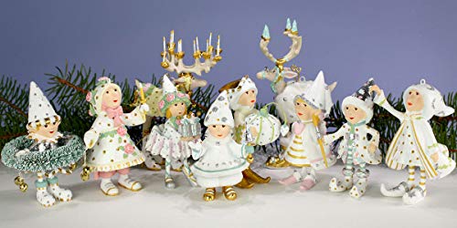 Patience Brewster Dash Away Moonbeam Mini Elves Set of 8 Ornament