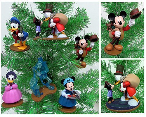 MICKEY’S CHRISTMAS CAROL 6 Piece Christmas Tree Ornament Set With Bob Cratchit, Emily Cratchit, Ebenezer Scrooge, Tiny Tim, Jacob Marley’s Ghost, Fred and Isabelle