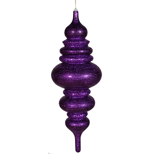 Vickerman 23″ Purple Matte and Glitter Finish Finial Christmas Ornament