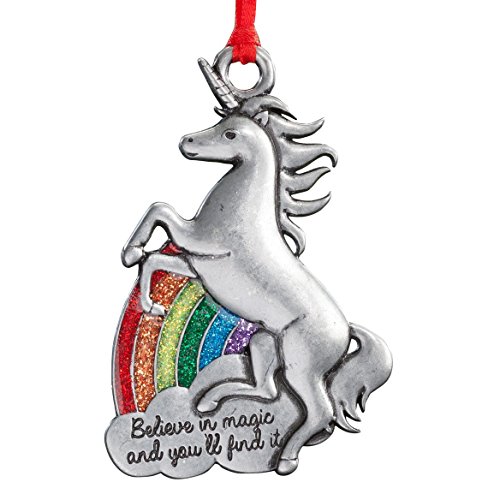Gloria Duchin Pewter Unicorn Christmas Ornament Multicolor