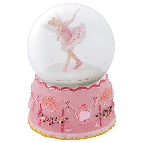Elanze Designs Pink Ballerina Fairy Rotating Figurine 100MM Water Globe Plays Tune Swan Lake